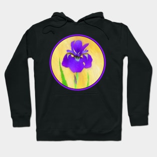 Purple Bearded Iris Painting - Cute Original Flower Art Hoodie